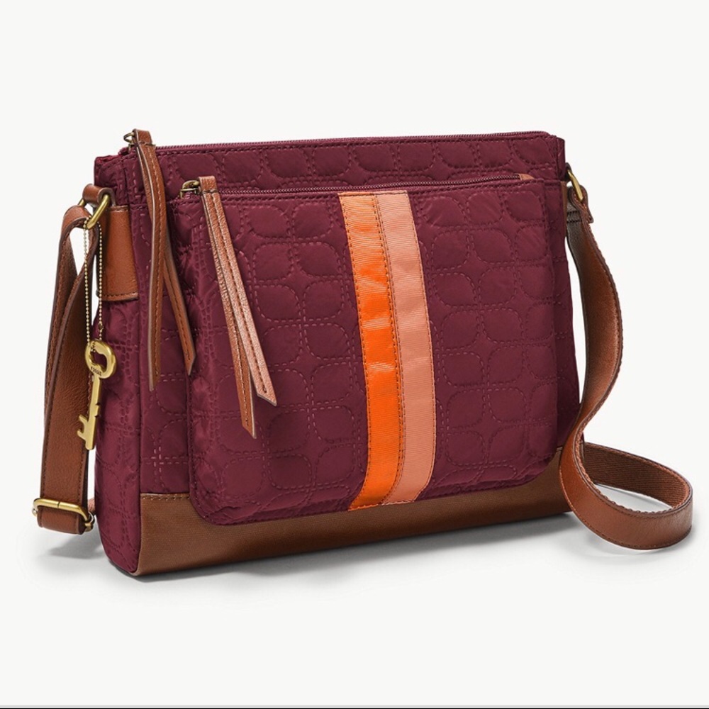 Brand new Fossil Jenna crossbody bag claret red